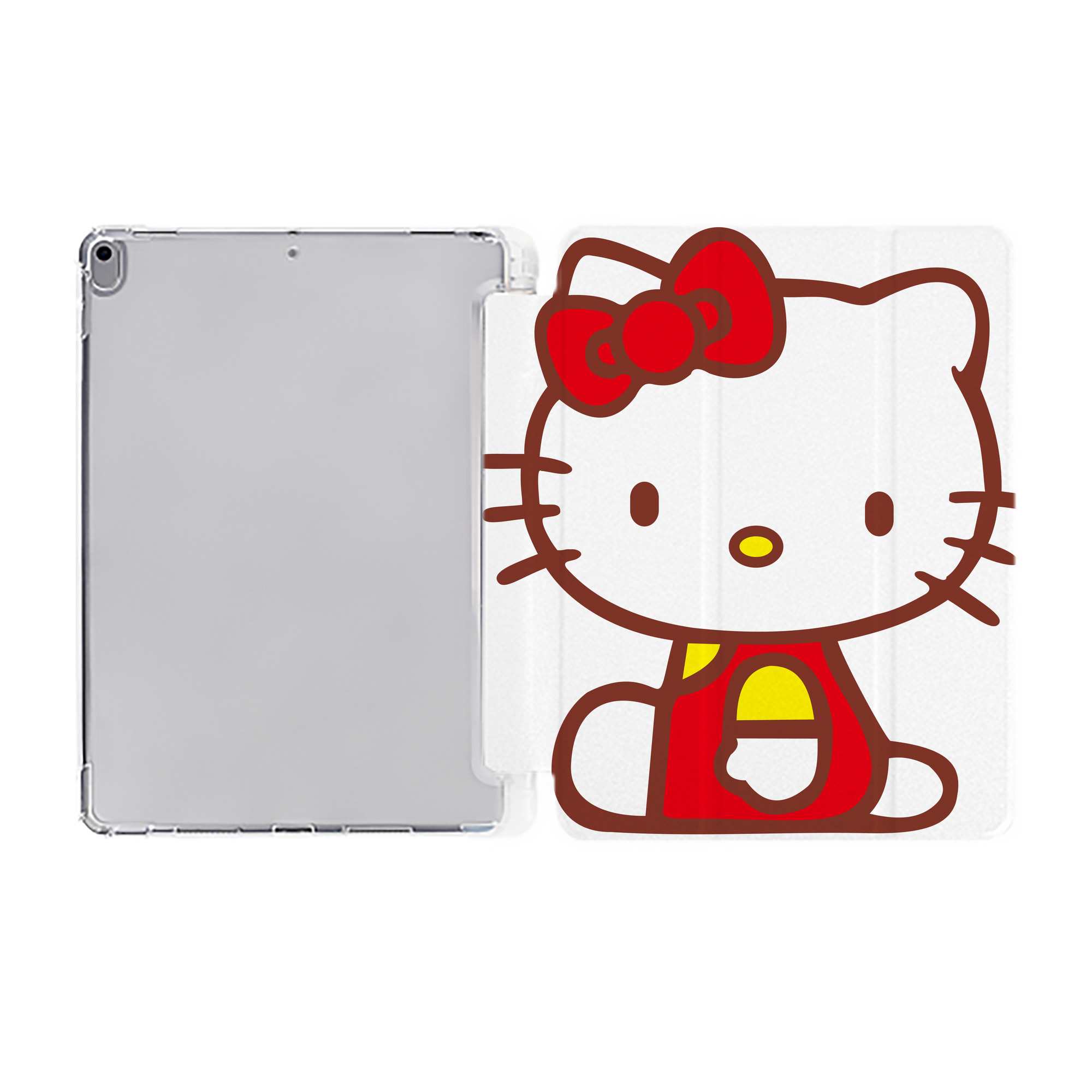 （画像用） Hello Kitty ハローキティ IPad ケース ペン収納付き 三つ折りスタンド PUレザー×シリコン 対応機種9.5/10.5/10.9インチ